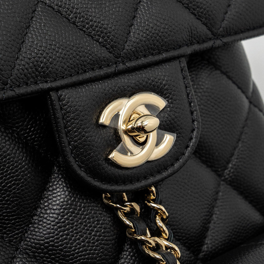 CHANEL 22S MINI BACKPACK CAVIAR BLACK LGHW(MICROCHIP)