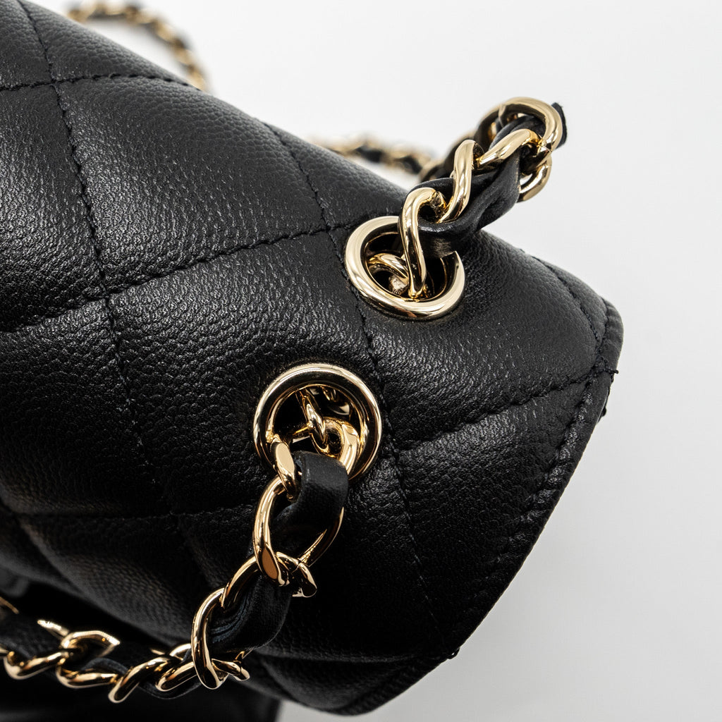 CHANEL 22S MINI BACKPACK CAVIAR BLACK LGHW(MICROCHIP)