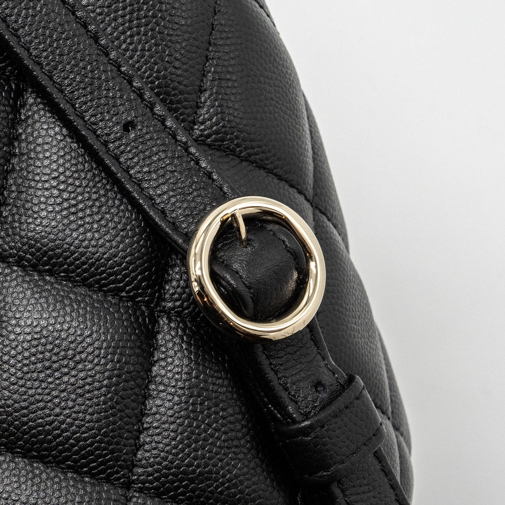 CHANEL 22S MINI BACKPACK CAVIAR BLACK LGHW(MICROCHIP)
