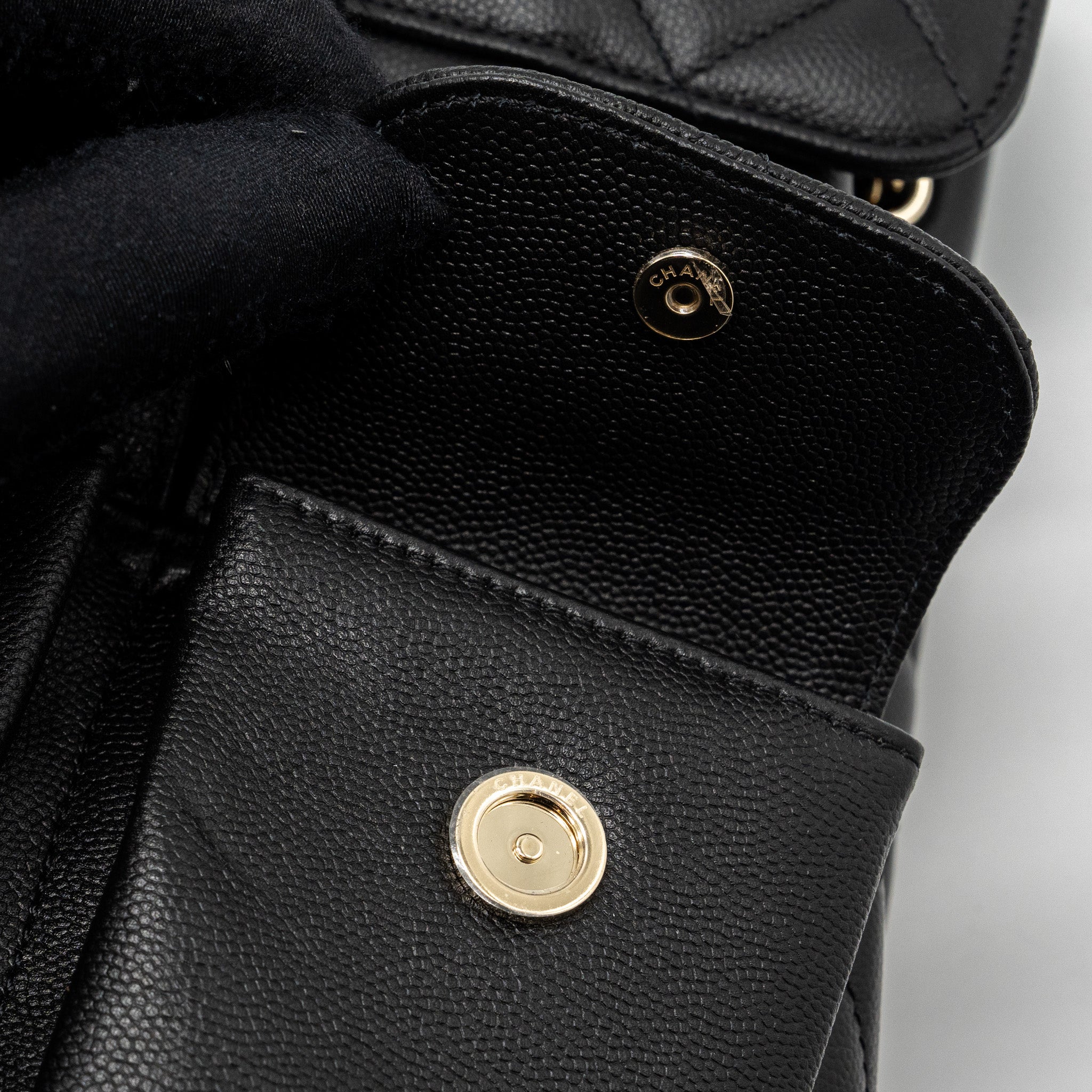 CHANEL 22S MINI BACKPACK CAVIAR BLACK LGHW(MICROCHIP)