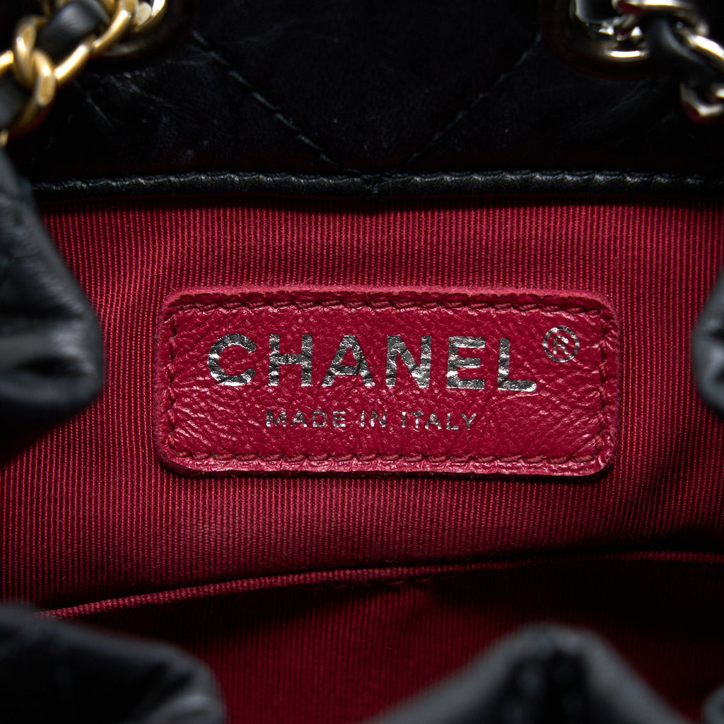 CHANEL SMALL GABRIELLE BACKPACK AGED CALFSKIN BLACK MULTICOLOUR HARDWARE
