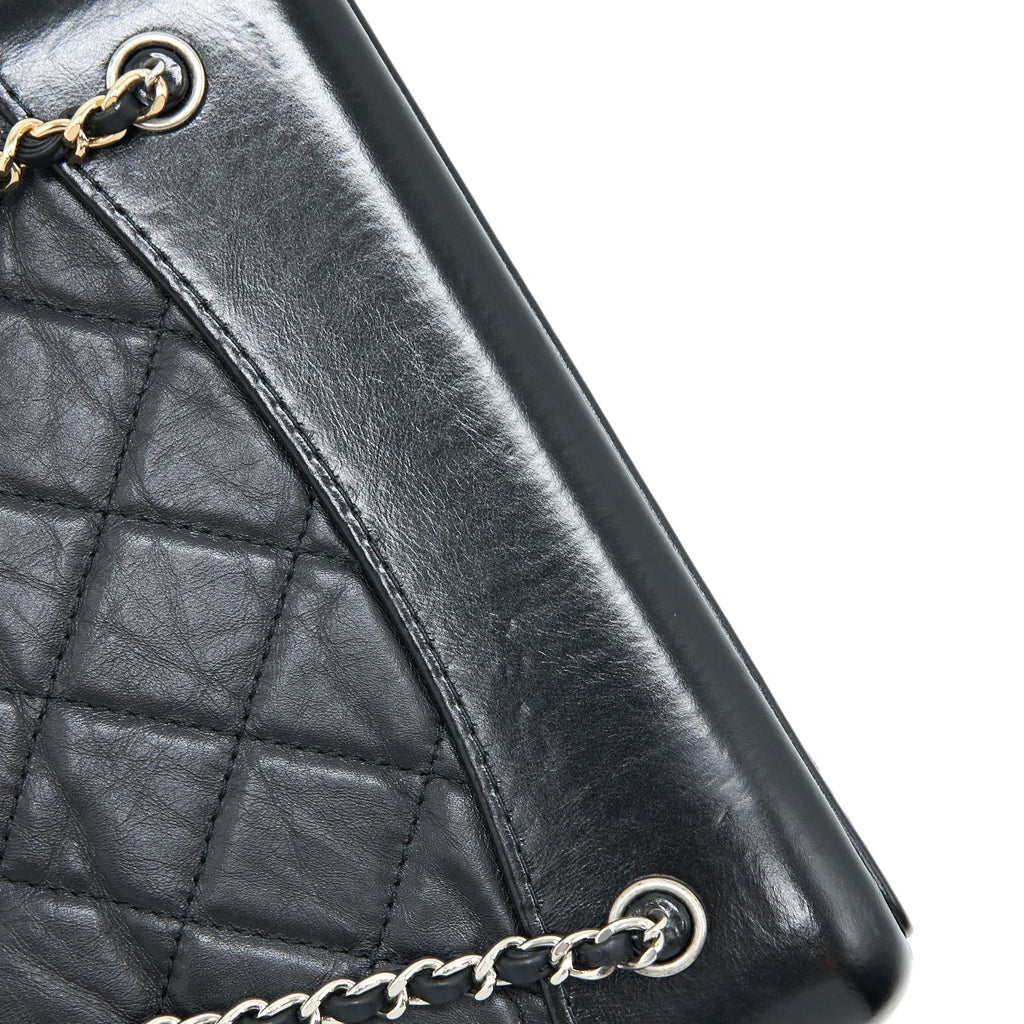 CHANEL SMALL GABRIELLE BACKPACK AGED CALFSKIN BLACK MULTICOLOUR HARDWARE