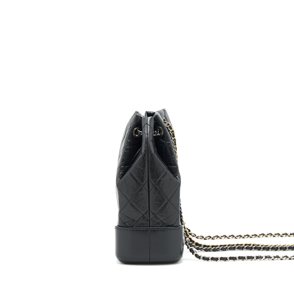 CHANEL SMALL GABRIELLE BACKPACK BLACK RUTHENIUM SHW(MICROCHIP)