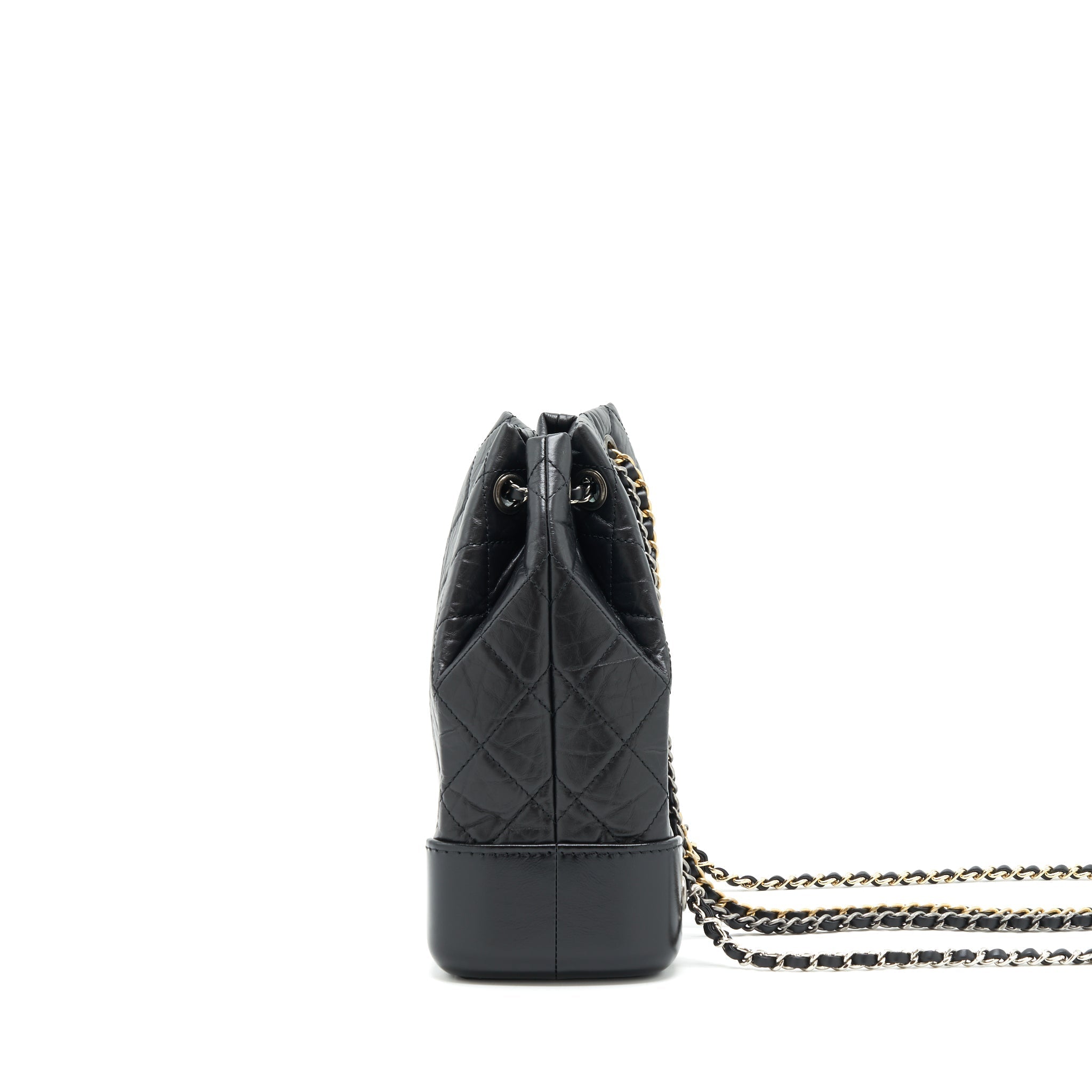 CHANEL SMALL GABRIELLE BACKPACK BLACK RUTHENIUM SHW(MICROCHIP)