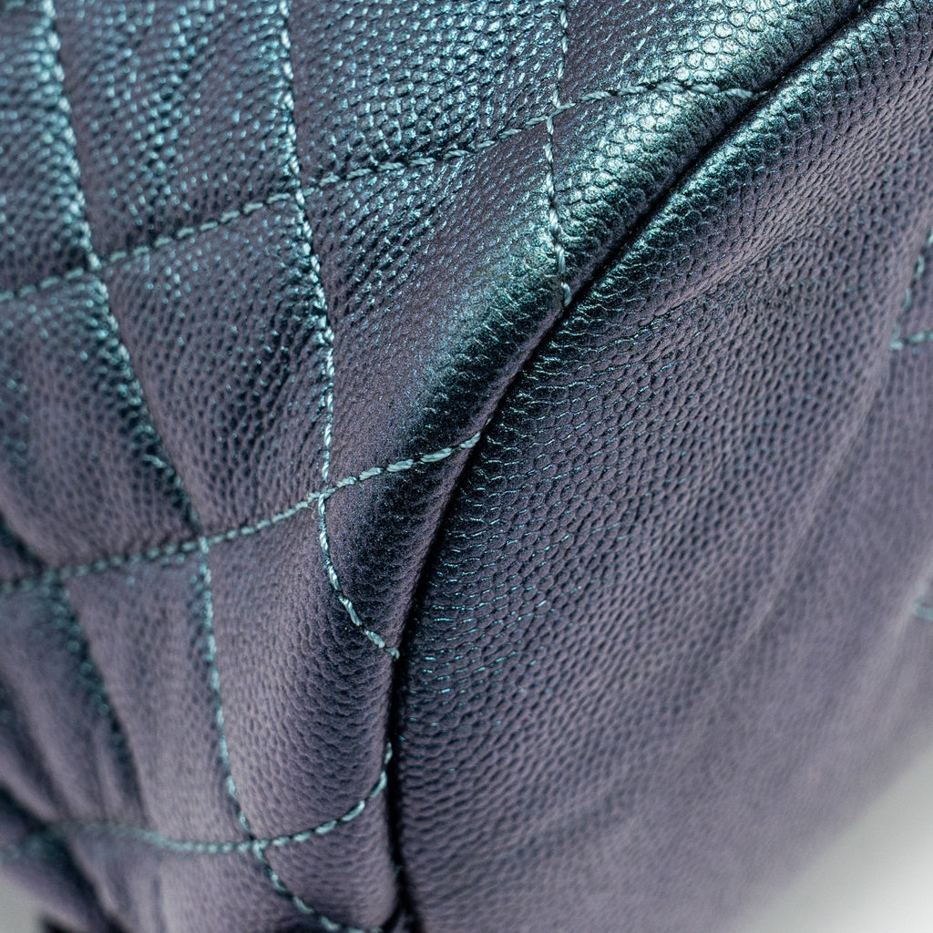 CHANEL 18B FILIGREE BACKPACK CAVIAR IRIDESCENT DARK TURQUOISE MULTICOLOUR HARDWARE