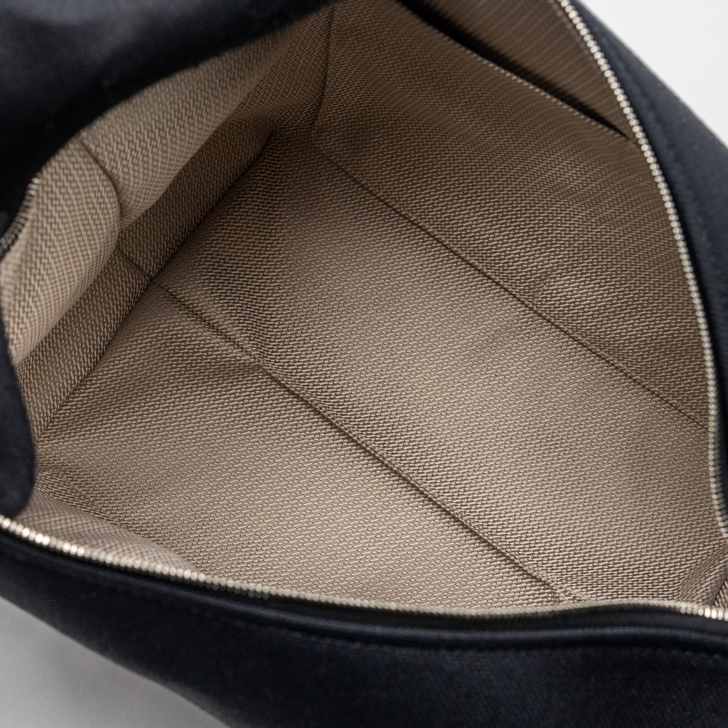 HERMES TROUSSE DE TOILETTE BRIDE A BRAC TRAVEL POUCH CANVAS BLACK/BLUE NUIT SHW