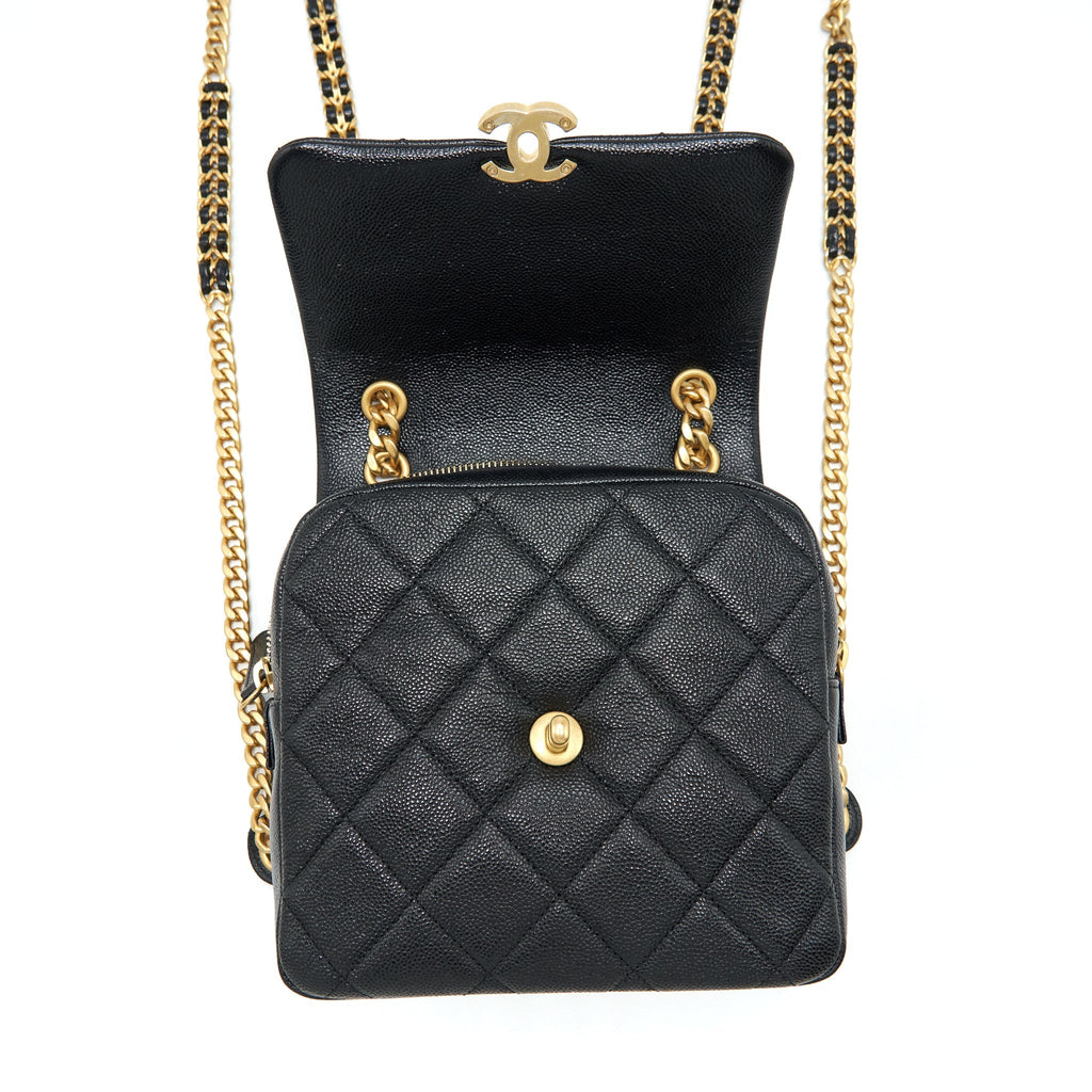 CHANEL 22P FLAP BACKPACK CAVIAR BLACK GHW