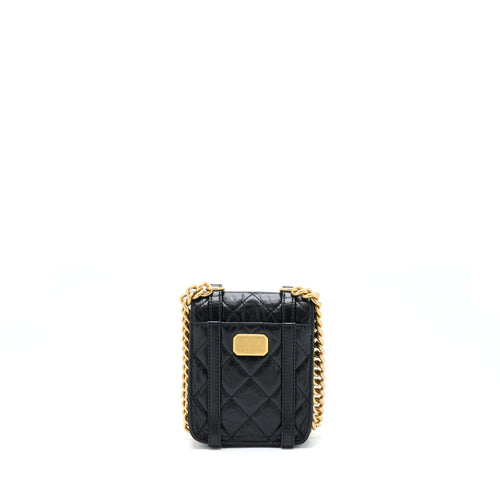 CHANEL SEASONAL MESSENGER MINI FLAP BAG AGED CALFSKIN GHW (MICROCHIP)