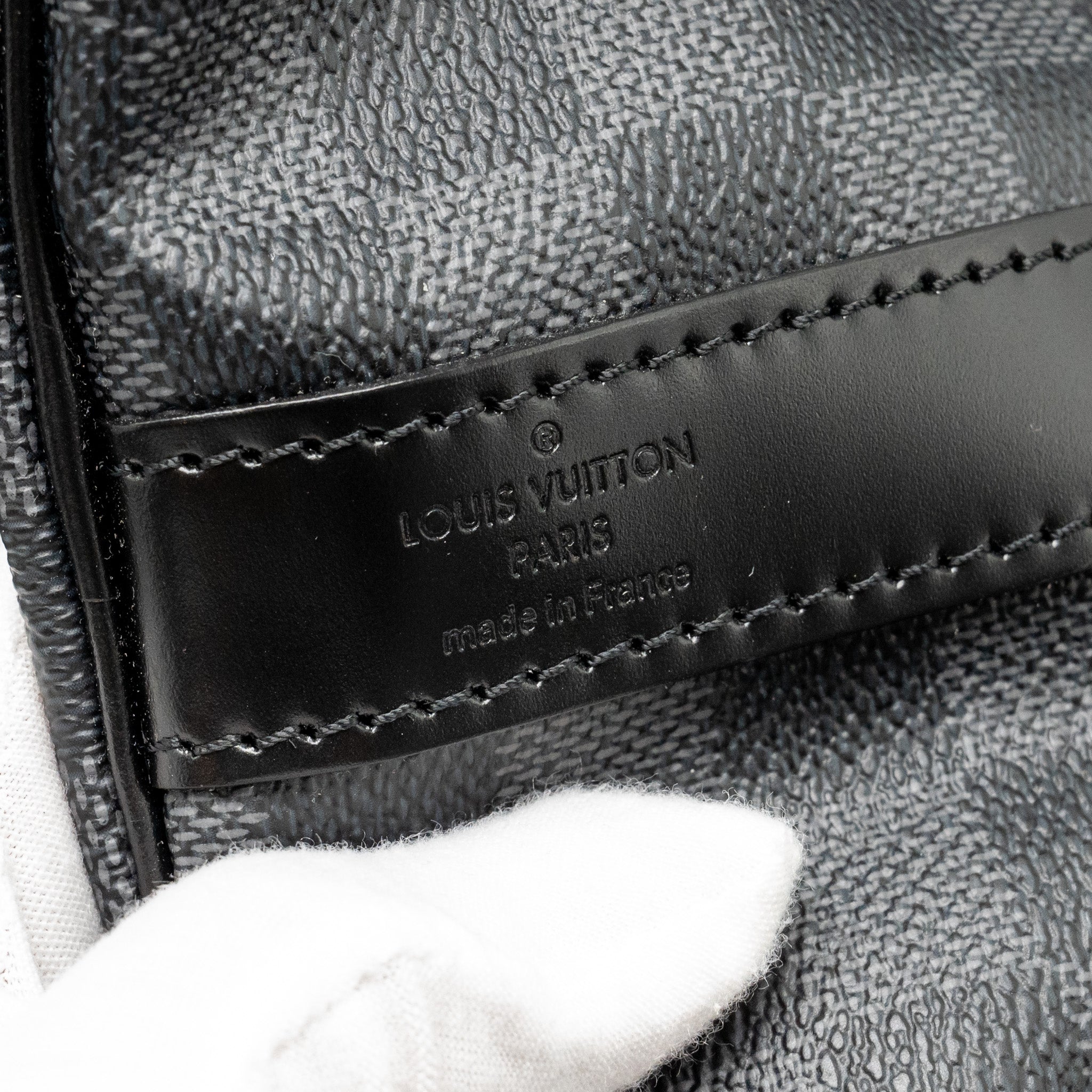 LOUIS VUITTON KEEPALL BANDOULIERE 45 DAMIER GRAPHITE CANVAS BLACK SHW