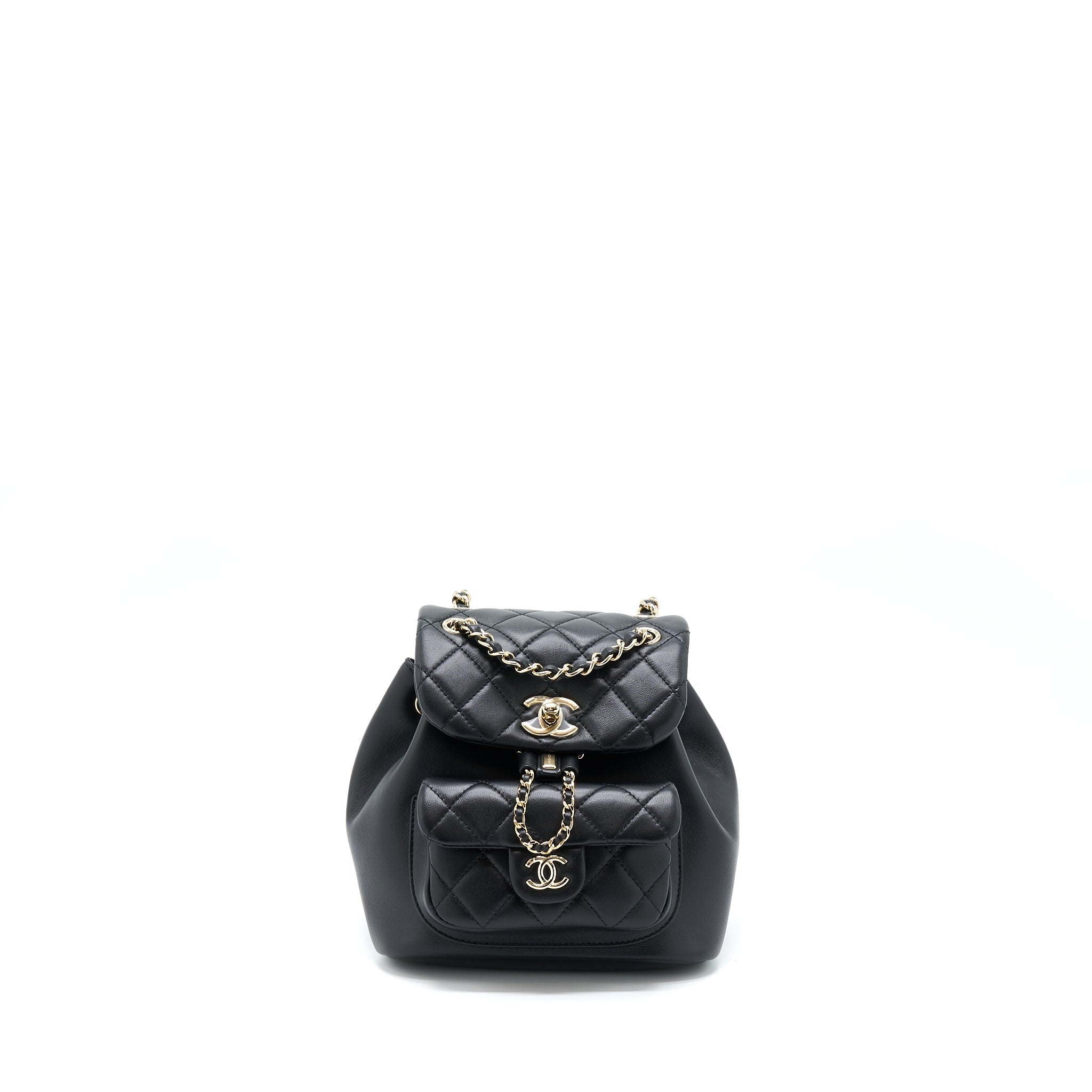 CHANEL DUMA MINI BACKPACK LAMBSKIN BLACK LGHW (MICROCHIP)