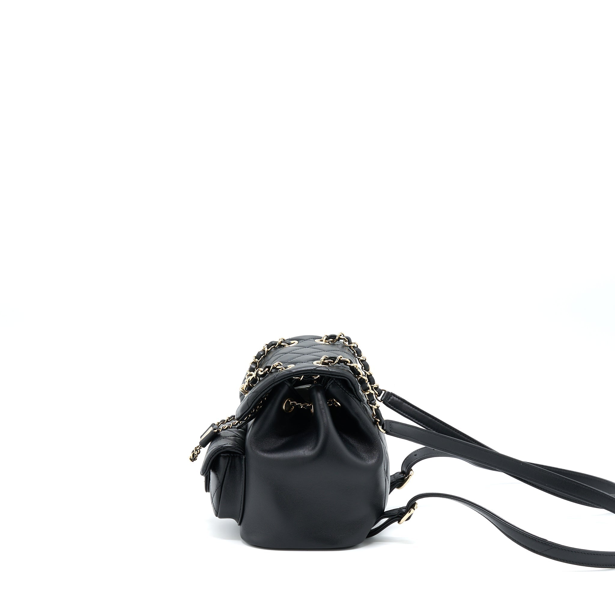 CHANEL DUMA MINI BACKPACK LAMBSKIN BLACK LGHW (MICROCHIP)