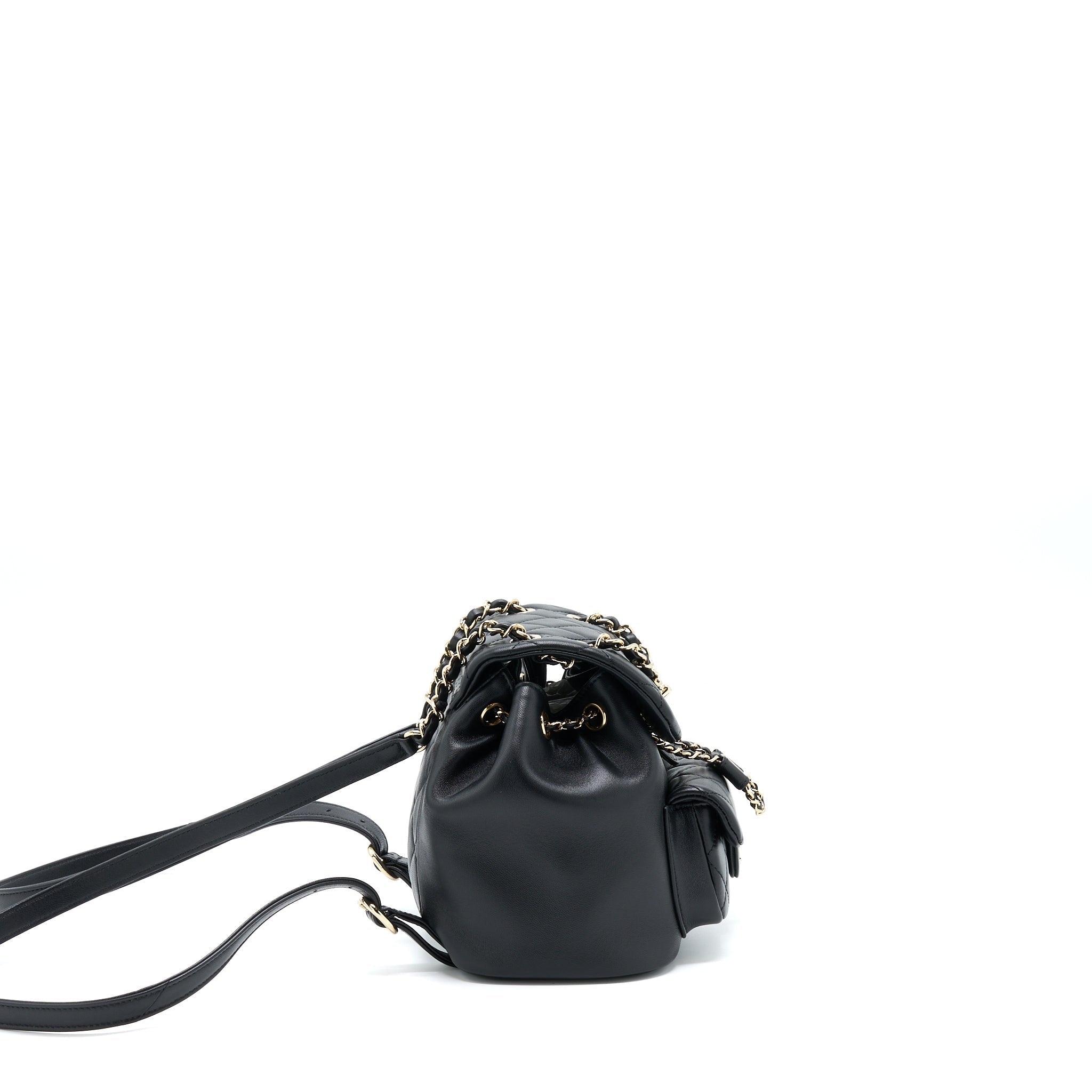 CHANEL DUMA MINI BACKPACK LAMBSKIN BLACK LGHW (MICROCHIP)