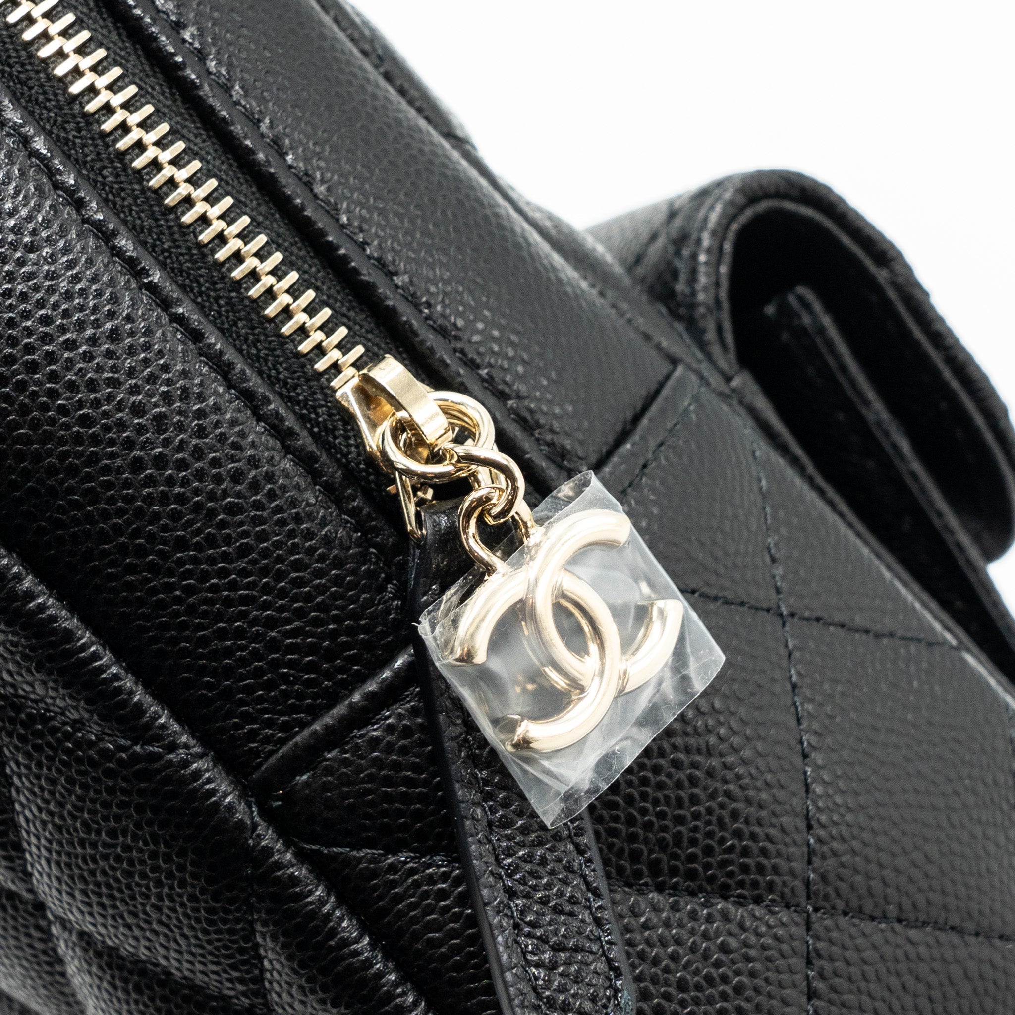 CHANEL 24C MINI BACKPACK/CROSSBODY BAG CAVIAR BLACK LGHW (MICROCHIP)
