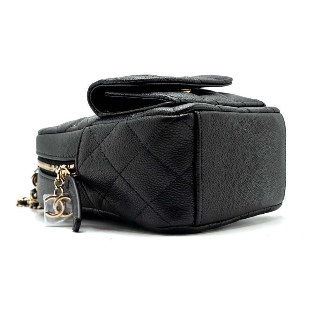 CHANEL 24C MINI BACKPACK/CROSSBODY BAG CAVIAR BLACK LGHW (MICROCHIP)