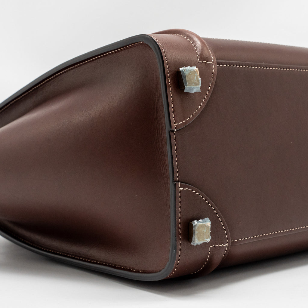 CELINE MICRO LUGGAGE BAG CALFSKIN BURGUNDY GHW