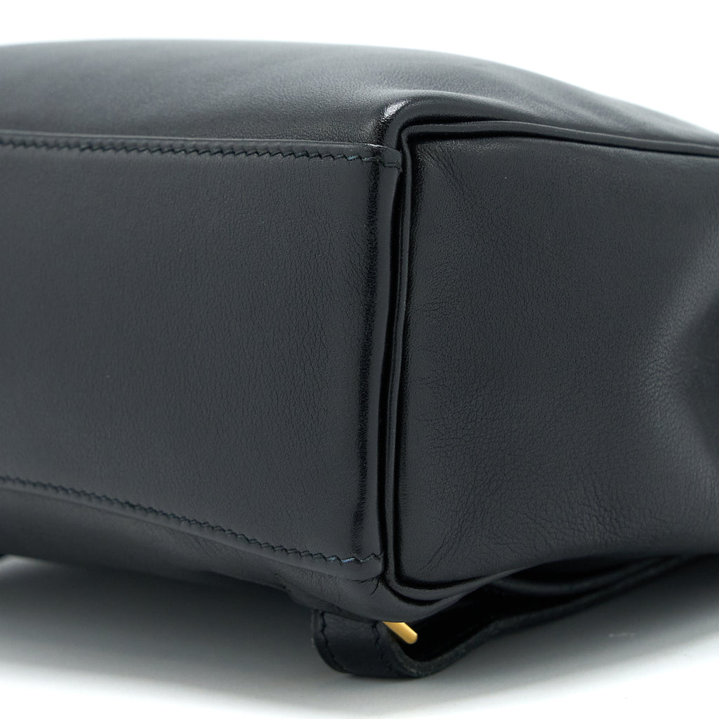 HERMES VINTAGE KELLY ADO 20CM SWIFT BLACK GHW