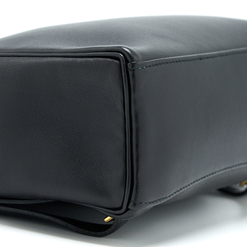 HERMES VINTAGE KELLY ADO 20CM SWIFT BLACK GHW