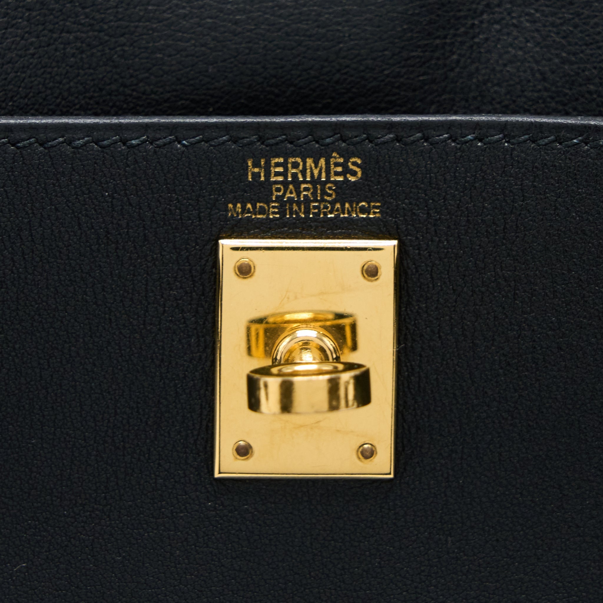 HERMES VINTAGE KELLY ADO 20CM SWIFT BLACK GHW