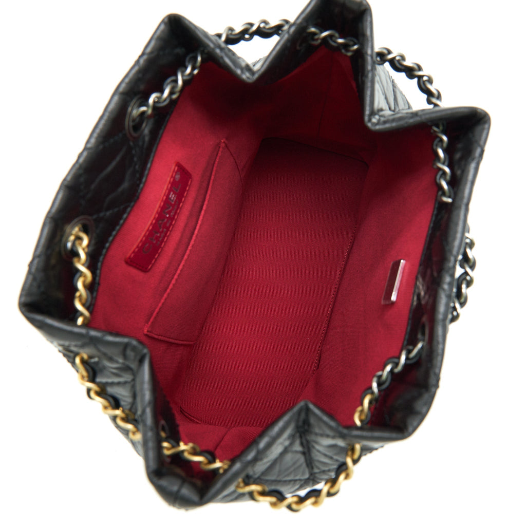 CHANEL SMALL GABRIELLE BACKPACK BLACK RUTHENIUM SHW(MICROCHIP)