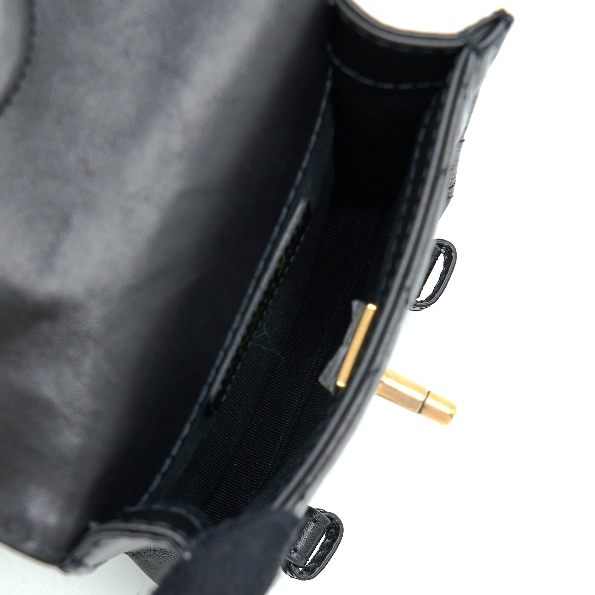 CHANEL SEASONAL MESSENGER MINI FLAP BAG AGED CALFSKIN GHW (MICROCHIP)