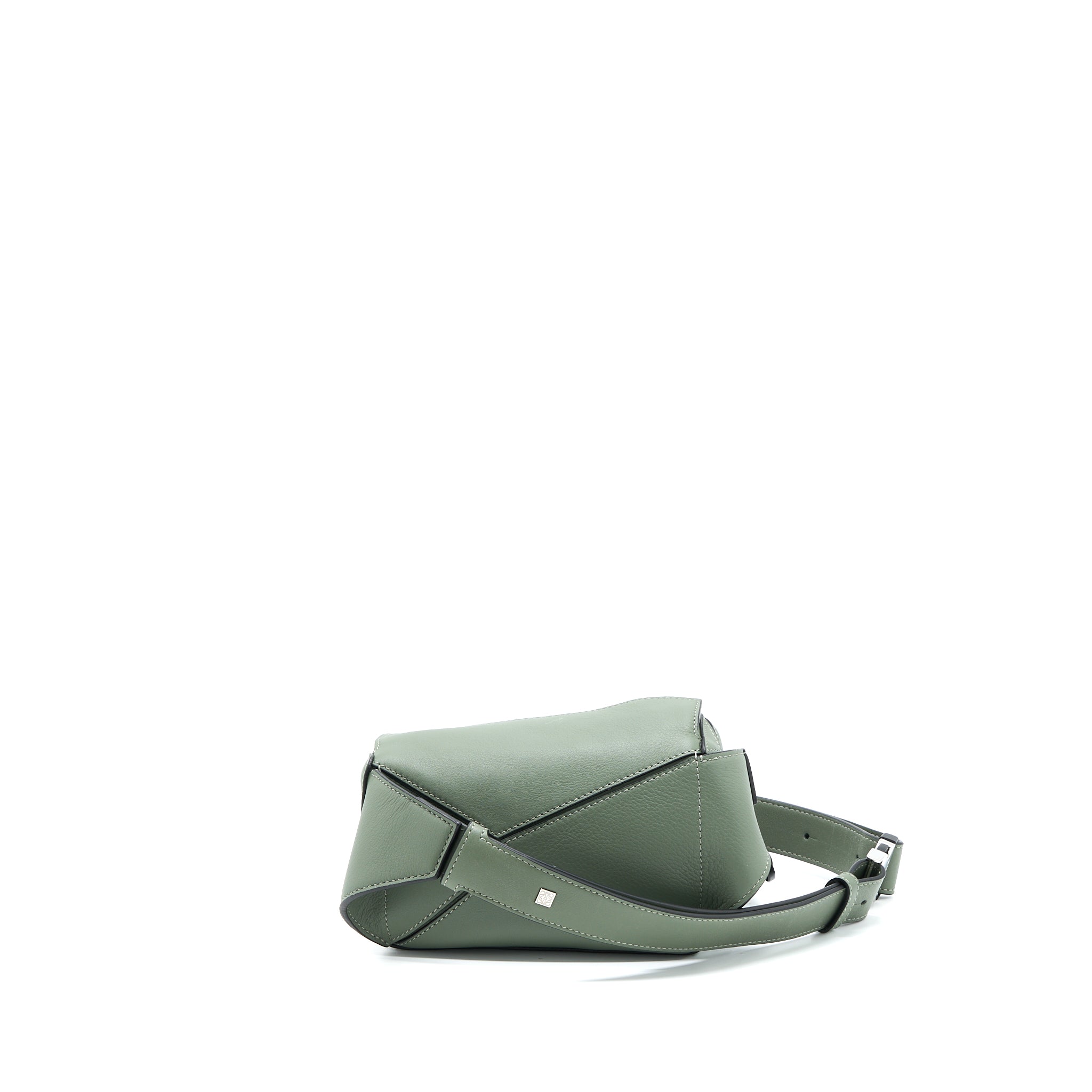 LOEWE MINI PUZZLE BUMBAG CALFSKIN DARK SAGE SHW