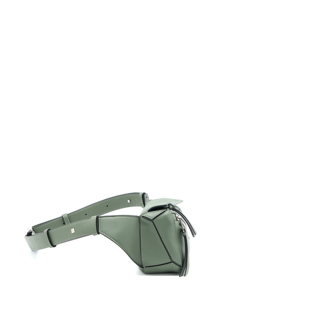 LOEWE MINI PUZZLE BUMBAG CALFSKIN DARK SAGE SHW