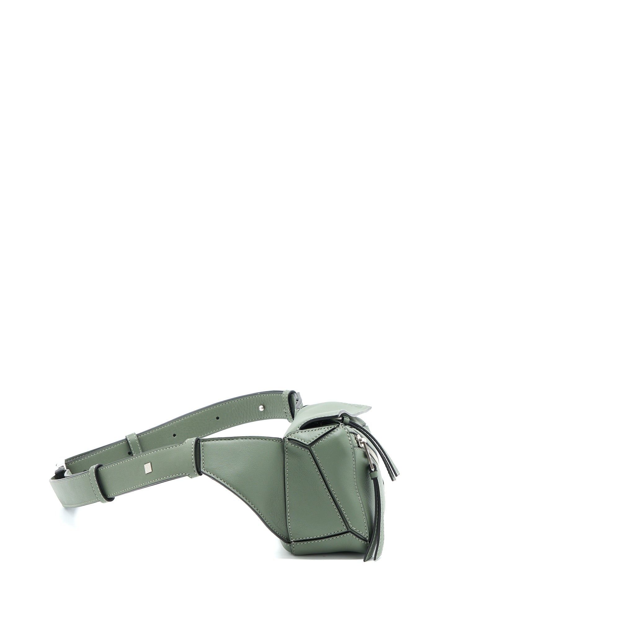 LOEWE MINI PUZZLE BUMBAG CALFSKIN DARK SAGE SHW