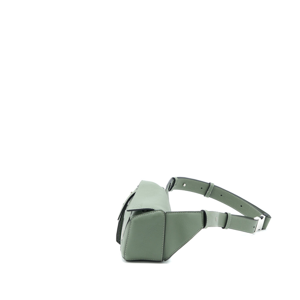 LOEWE MINI PUZZLE BUMBAG CALFSKIN DARK SAGE SHW