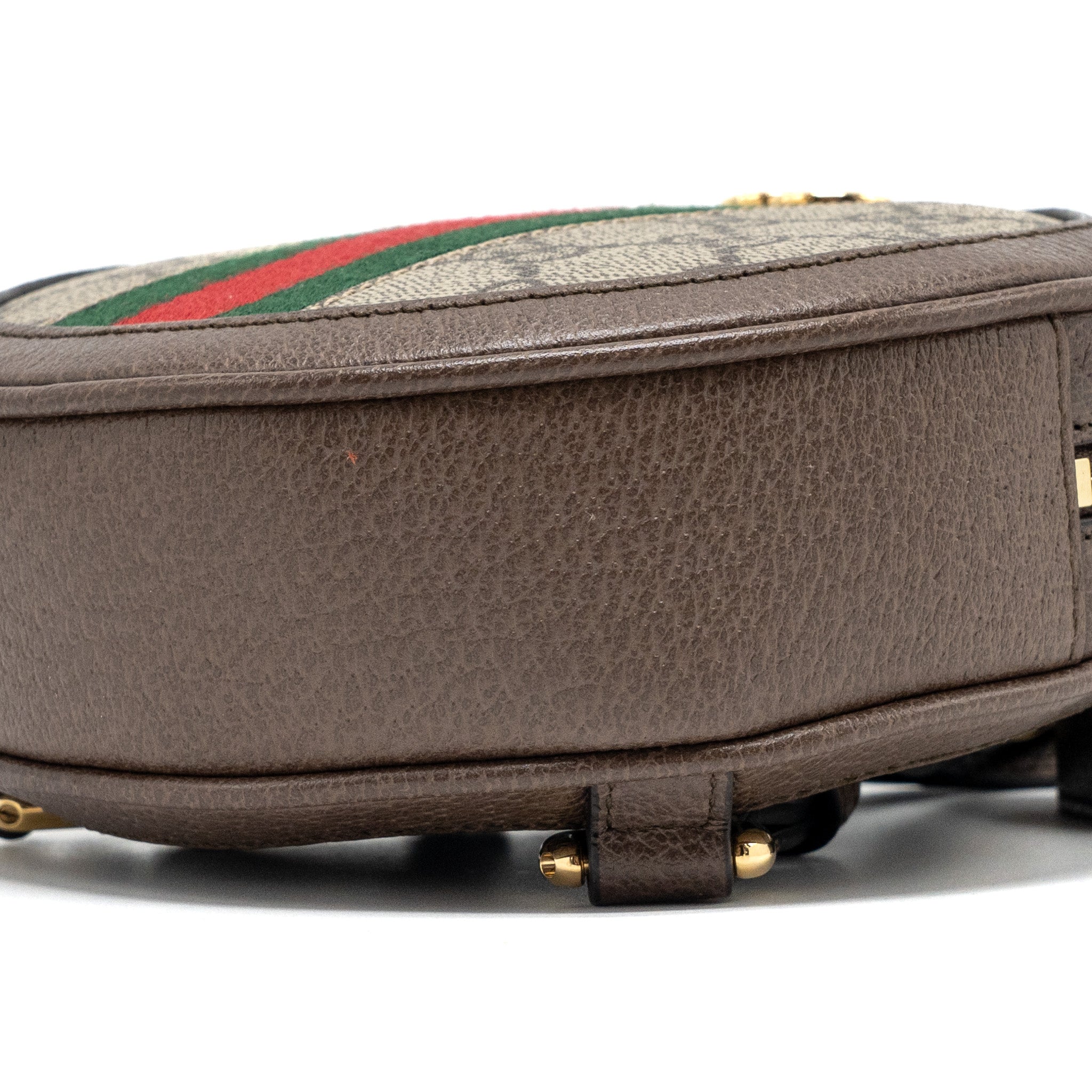 GUCCI ROUND OPHIDIA BACKPACK GG SUPREME CANVAS GHW