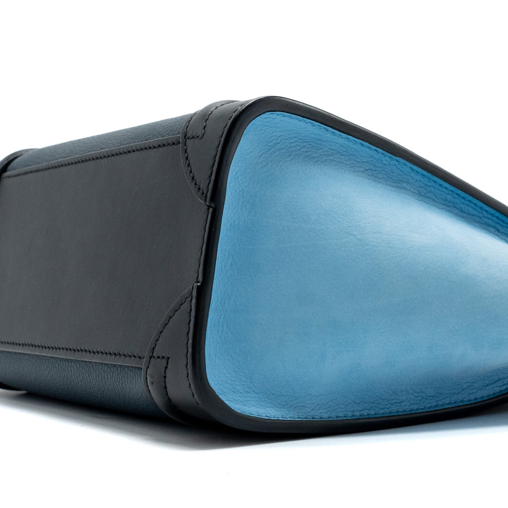 CELINE NANO LUGGAGE BAG MULTI COLOUR BLUE/DARK BLUE/BLACK GHW