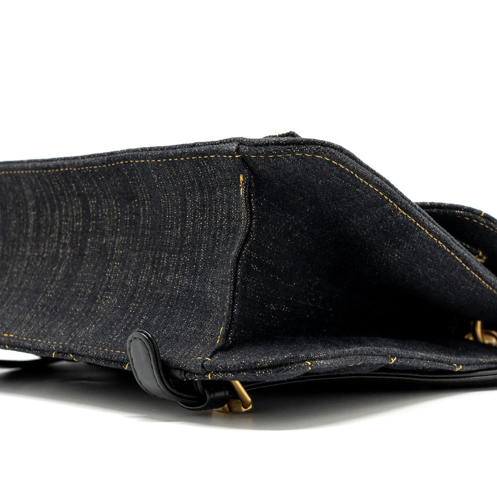 CHANEL 23S FLAP BACKPACK DENIM DARK BLUE BRUSHED GHW (MICROCHIP)