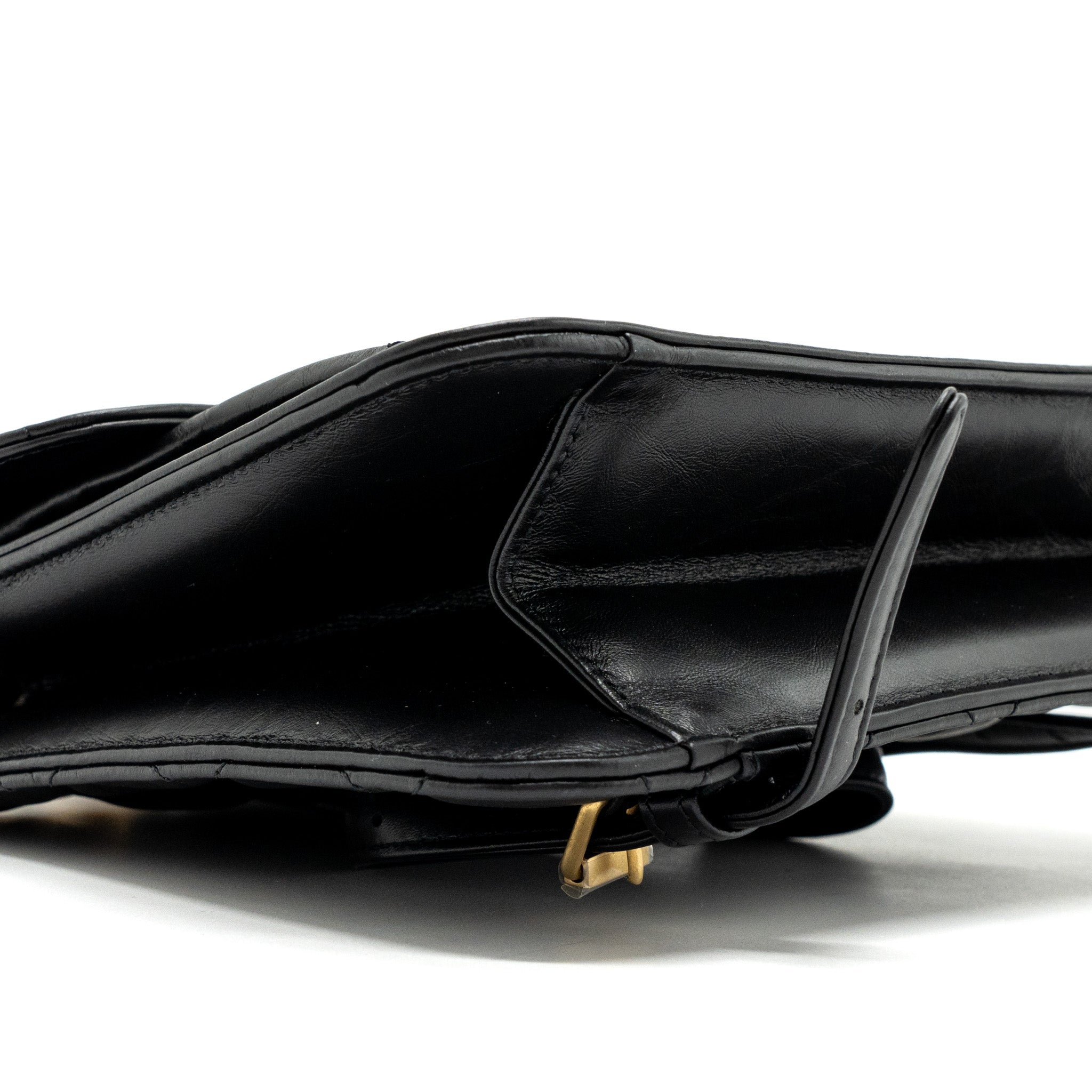 CHANEL 23S FLAP BACKPACK CALFSKIN BLACK BRUSHED GHW (MICROCHIP)