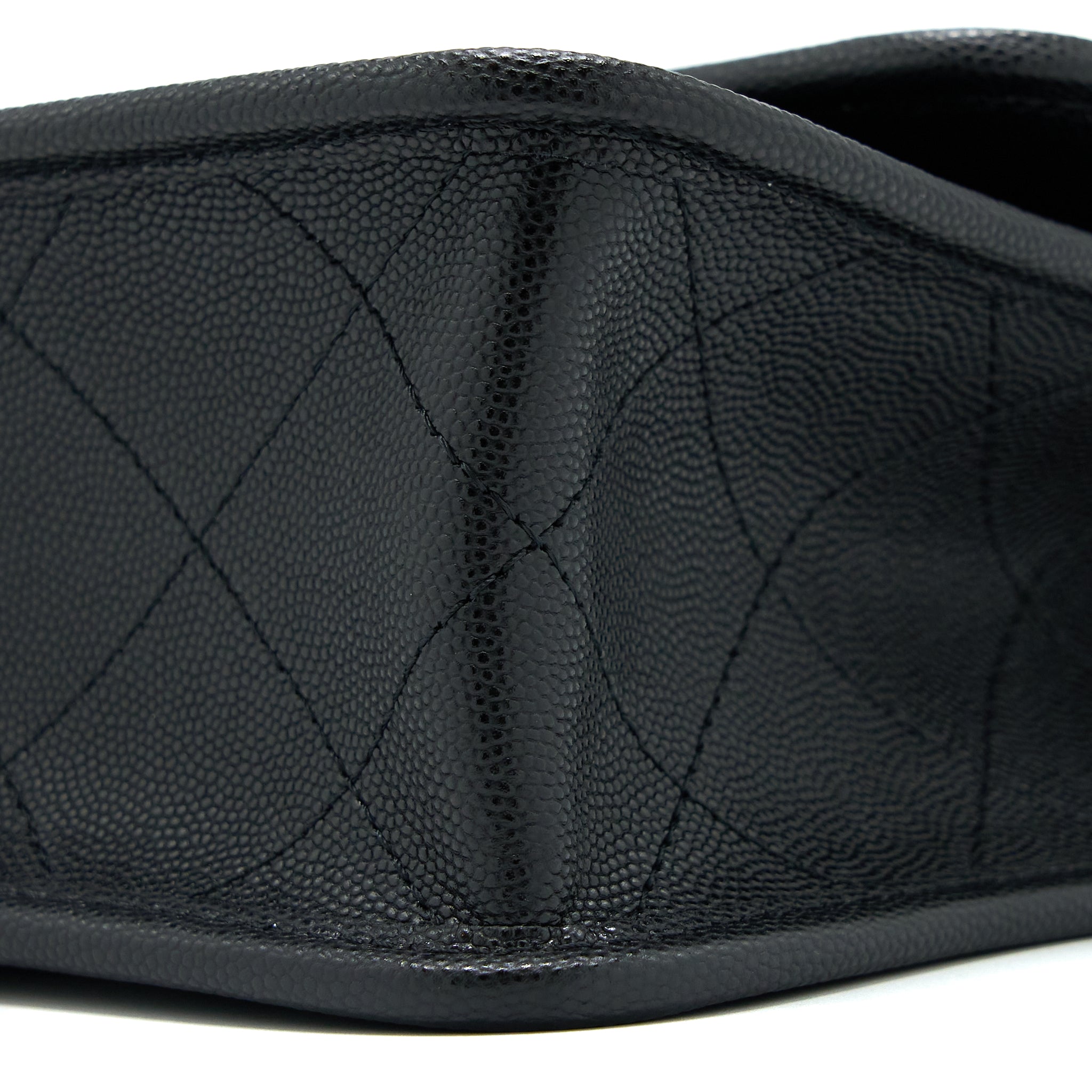 CHANEL 22K TOP HANDLE MESSENGER BAG CAVIAR BLACK BRUSHED GHW (MICROCHIP)