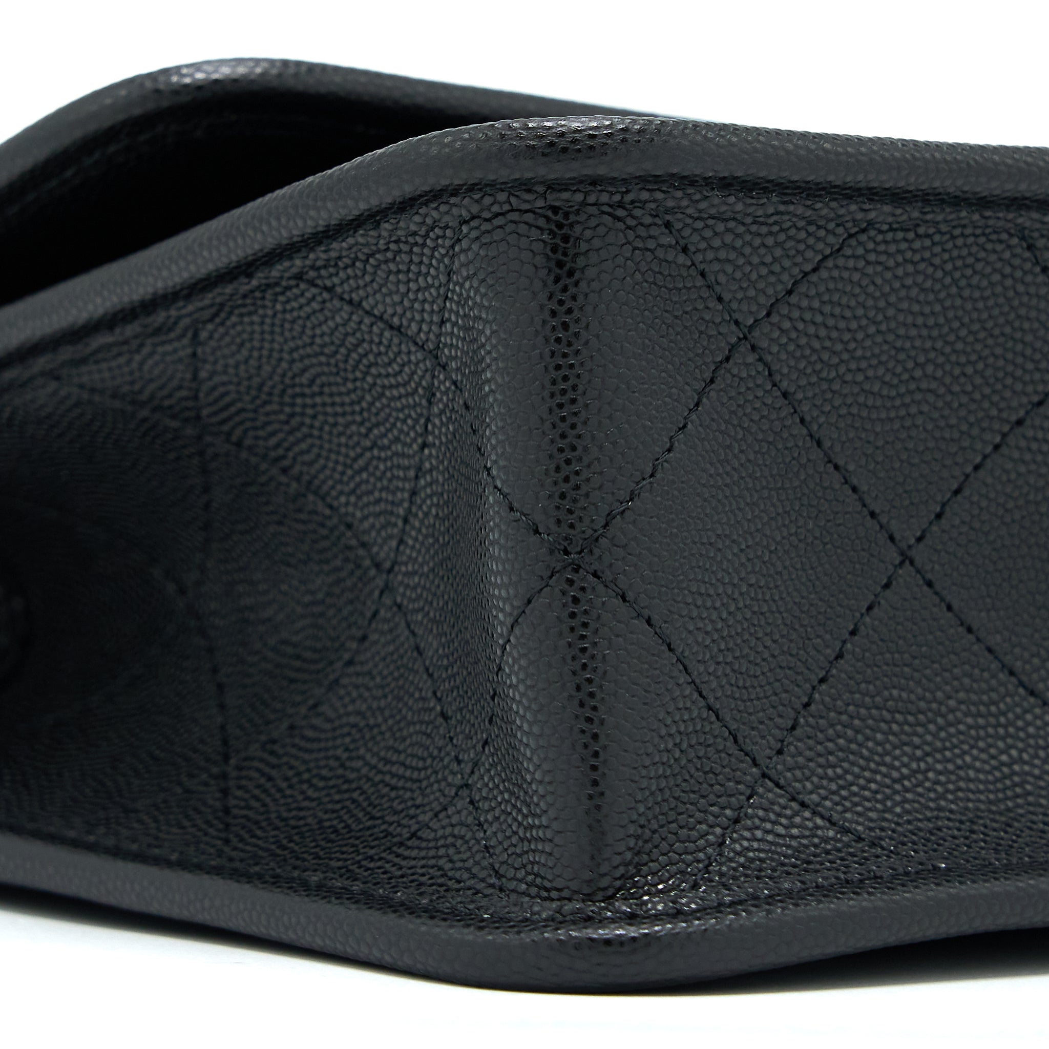 CHANEL 22K TOP HANDLE MESSENGER BAG CAVIAR BLACK BRUSHED GHW (MICROCHIP)