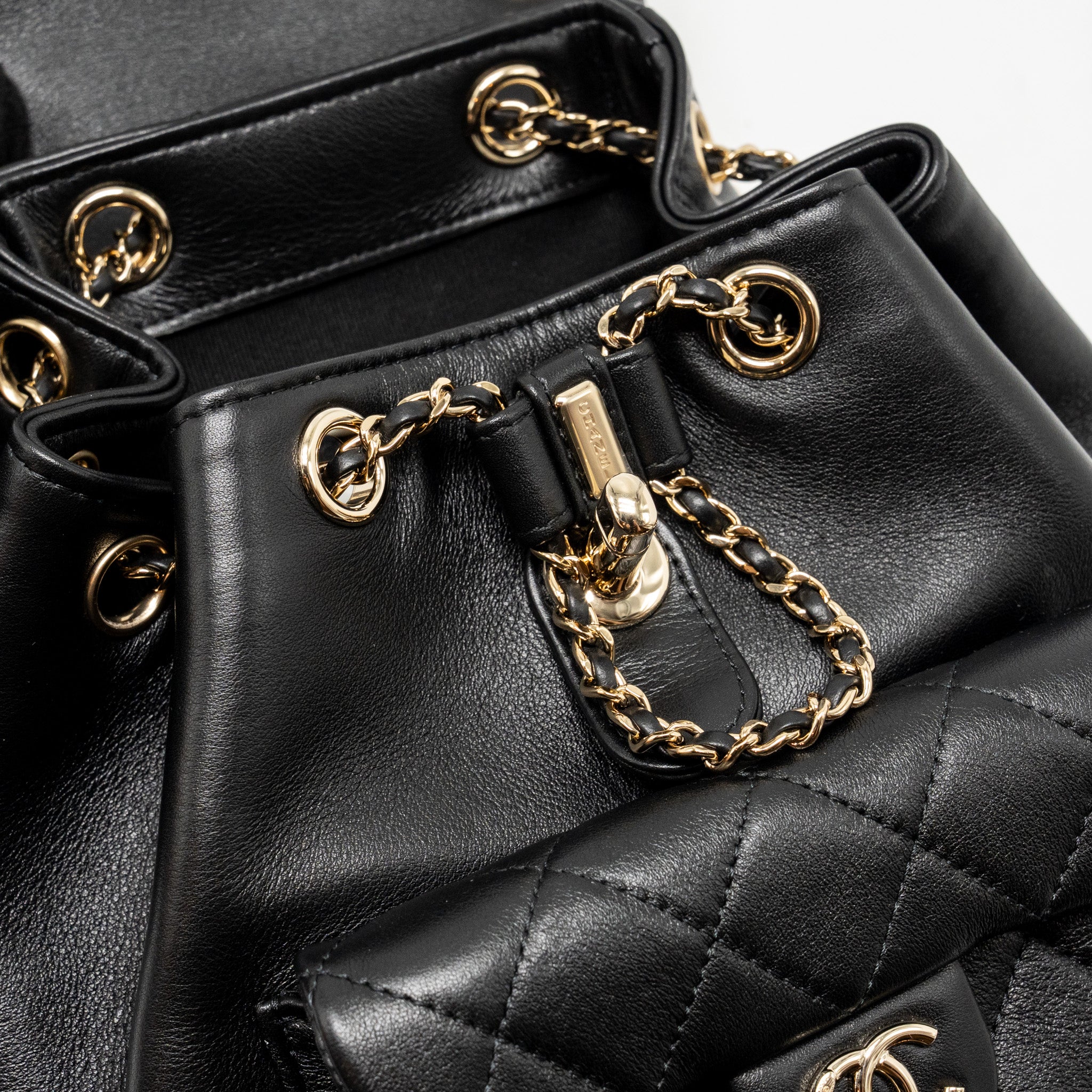 CHANEL MINI DUMA BACKPACK CALFSKIN BLACK LGHW (MICROCHIP)