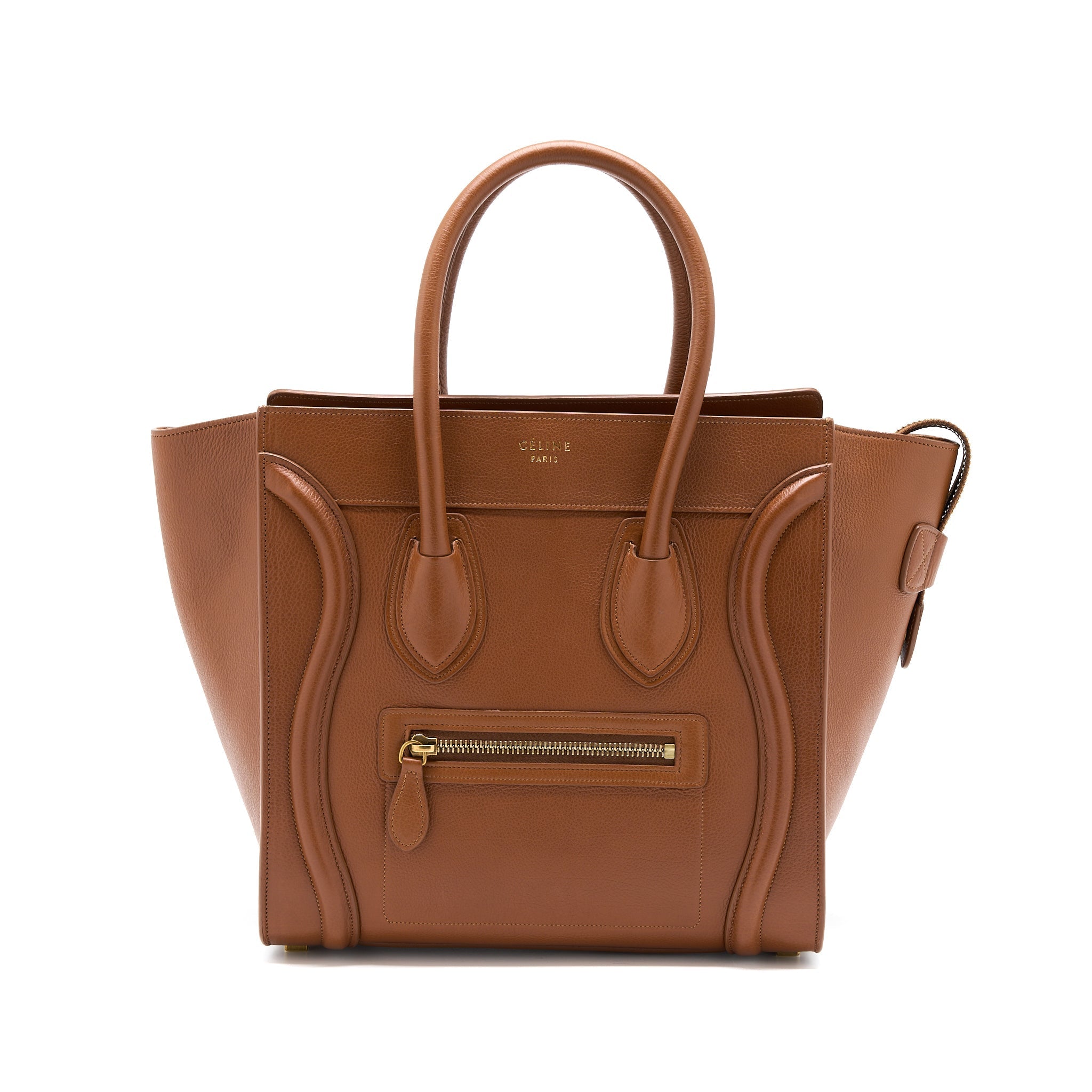 CELINE MICRO LUGGAGE BAG CALFSKIN BROWN GHW