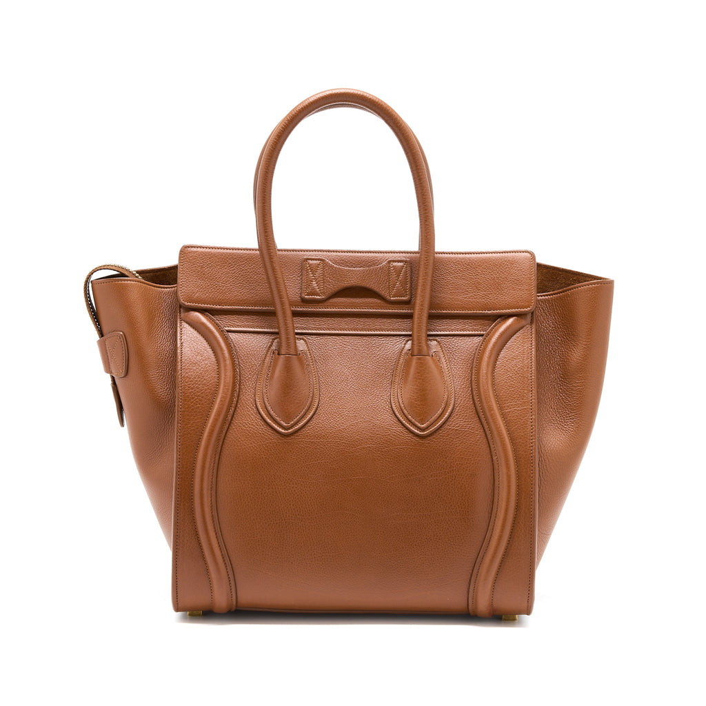 CELINE MICRO LUGGAGE BAG CALFSKIN BROWN GHW
