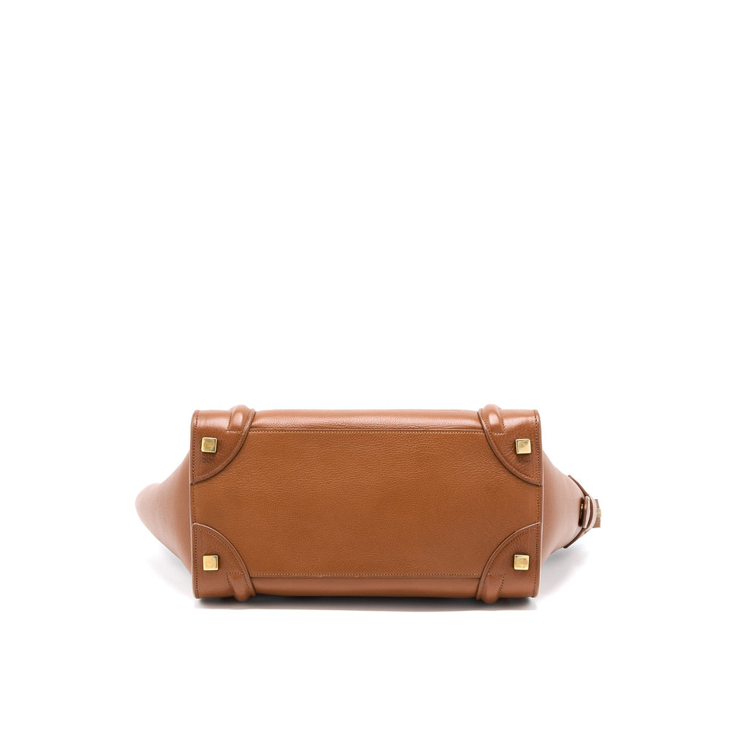 CELINE MICRO LUGGAGE BAG CALFSKIN BROWN GHW