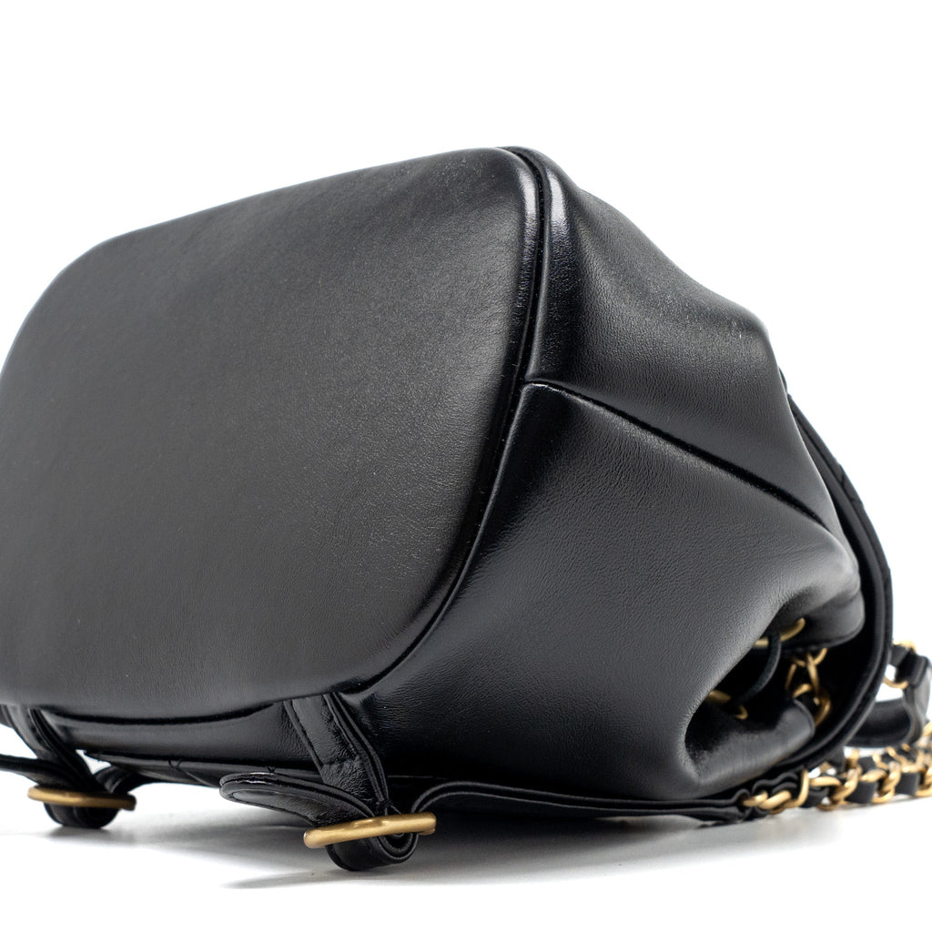 CHANEL 23K MINI BACKPACK LAMBSKIN BLACK GHW (MICROCHIP)
