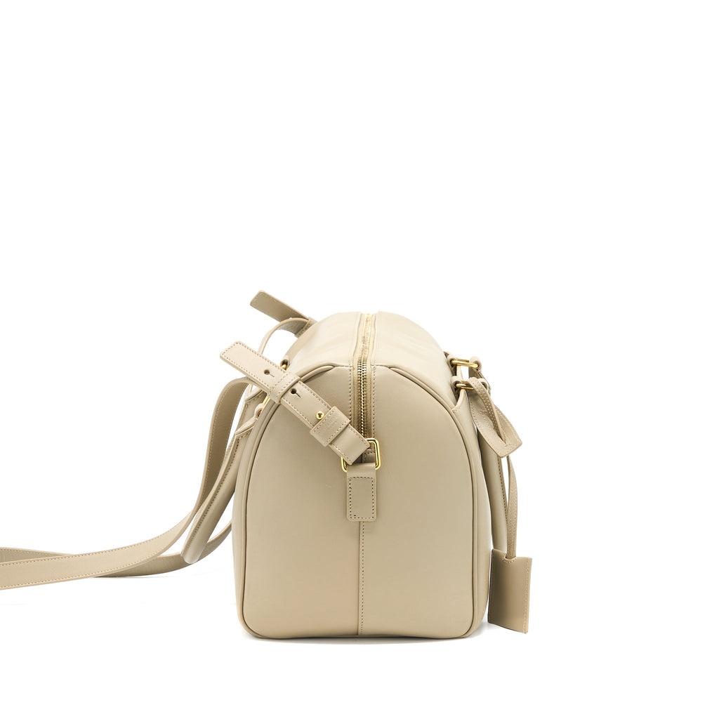 SAINT LAURENT DUFFLE BAG CALFSKIN LIGHT GREY GHW