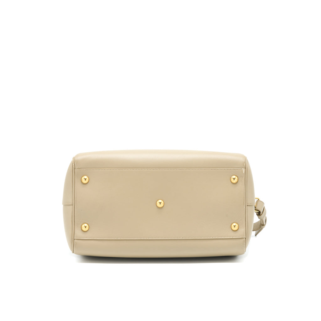 SAINT LAURENT DUFFLE BAG CALFSKIN LIGHT GREY GHW