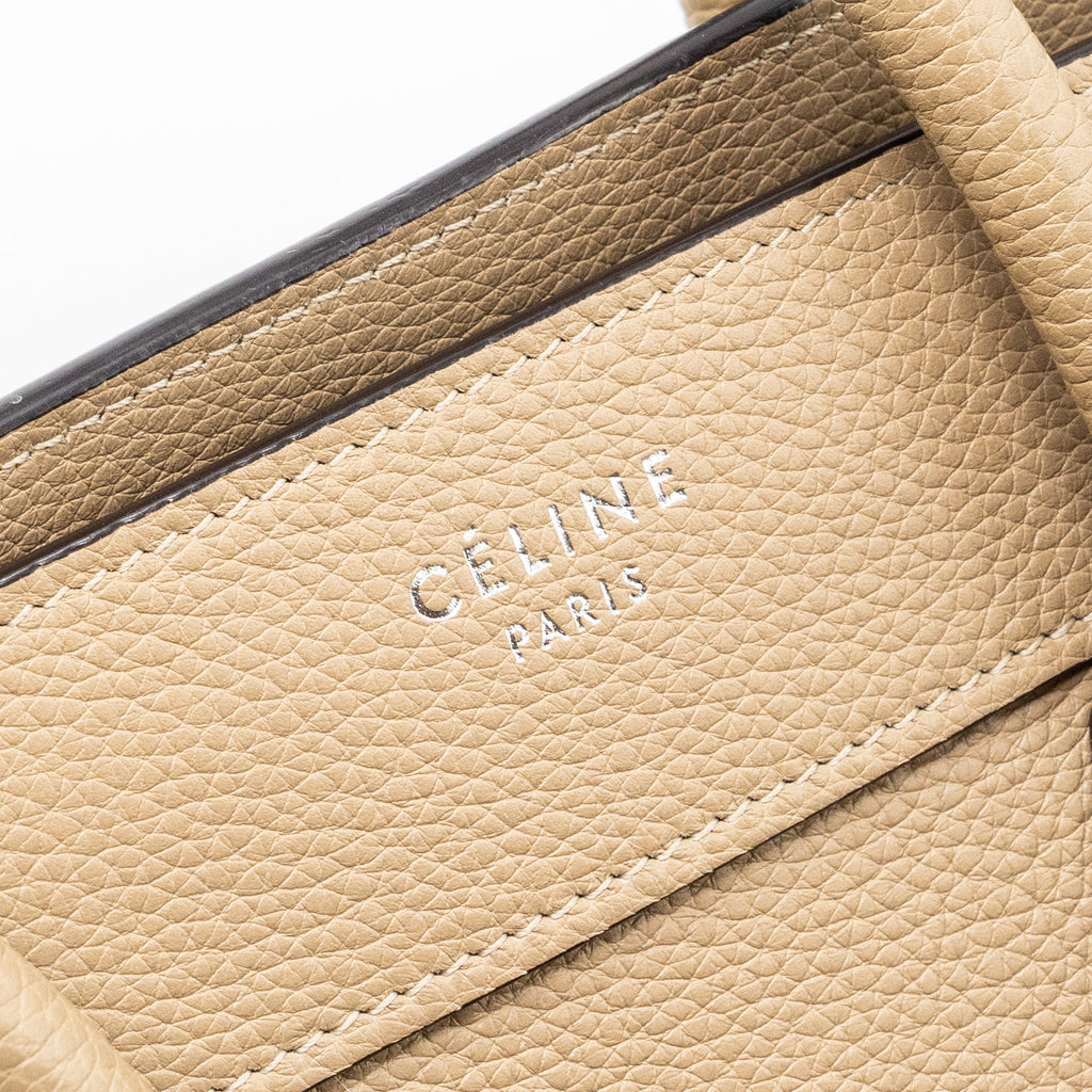 CELINE MICRO LUGGAGE BAG CALFSKIN DUNE SHW