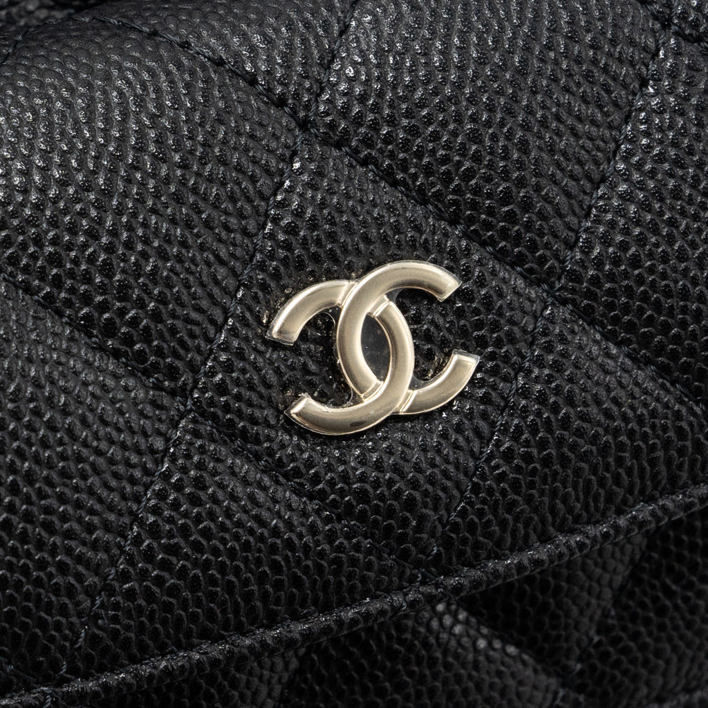 CHANEL 24C MINI BACKPACK / CROSSBODY BAG CAVIAR BLACK LGHW (MICROCHIP)