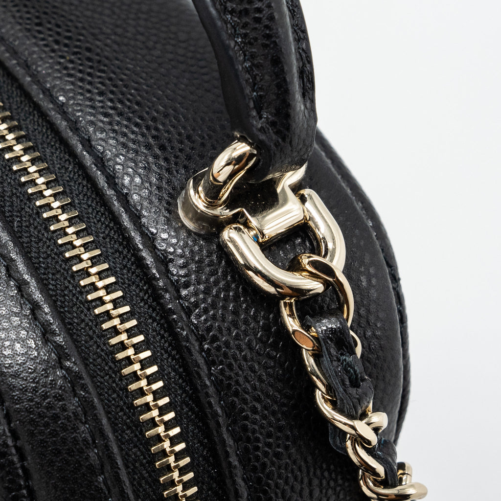 CHANEL 24C MINI BACKPACK / CROSSBODY BAG CAVIAR BLACK LGHW (MICROCHIP)