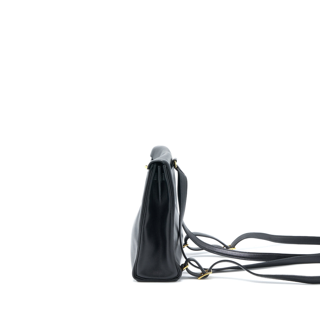 HERMES VINTAGE KELLY ADO BACKPACK 20CM SWIFT BLACK GHW