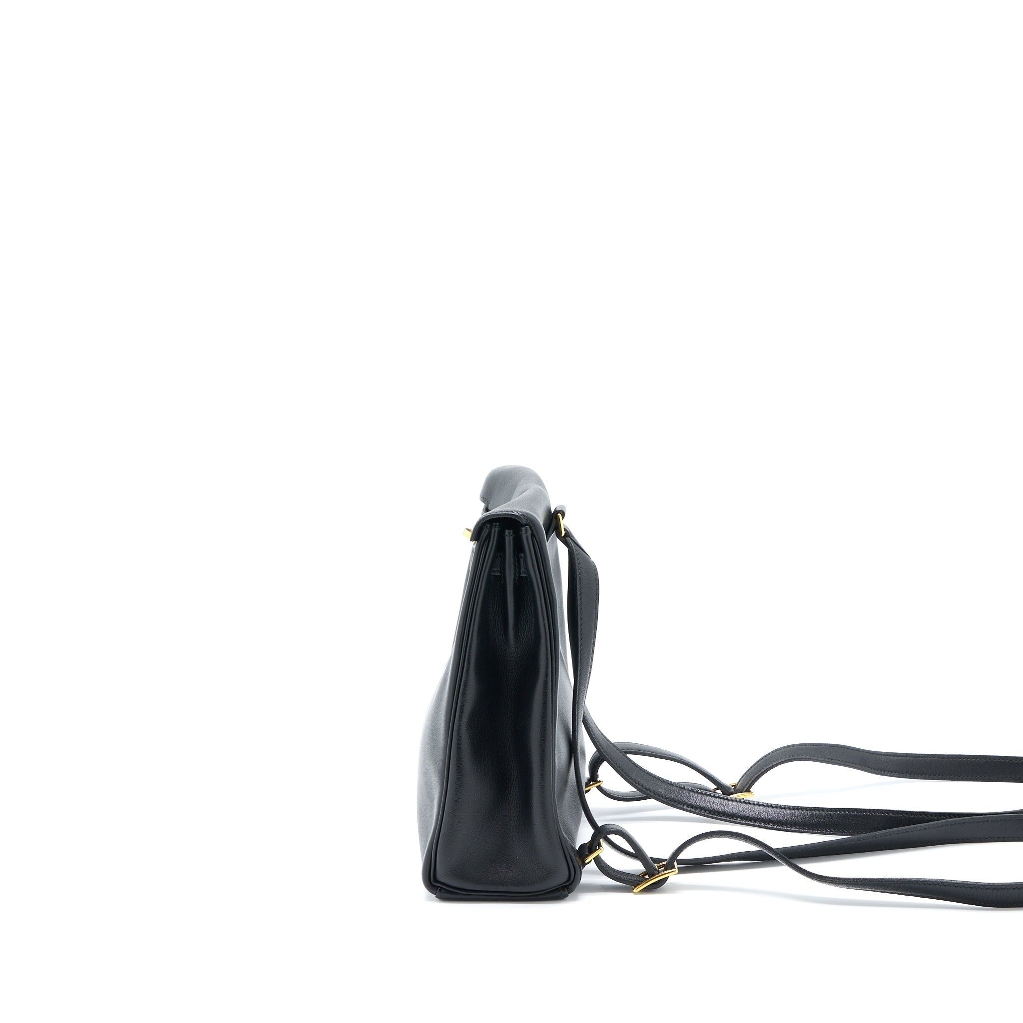HERMES VINTAGE KELLY ADO BACKPACK 20CM SWIFT BLACK GHW