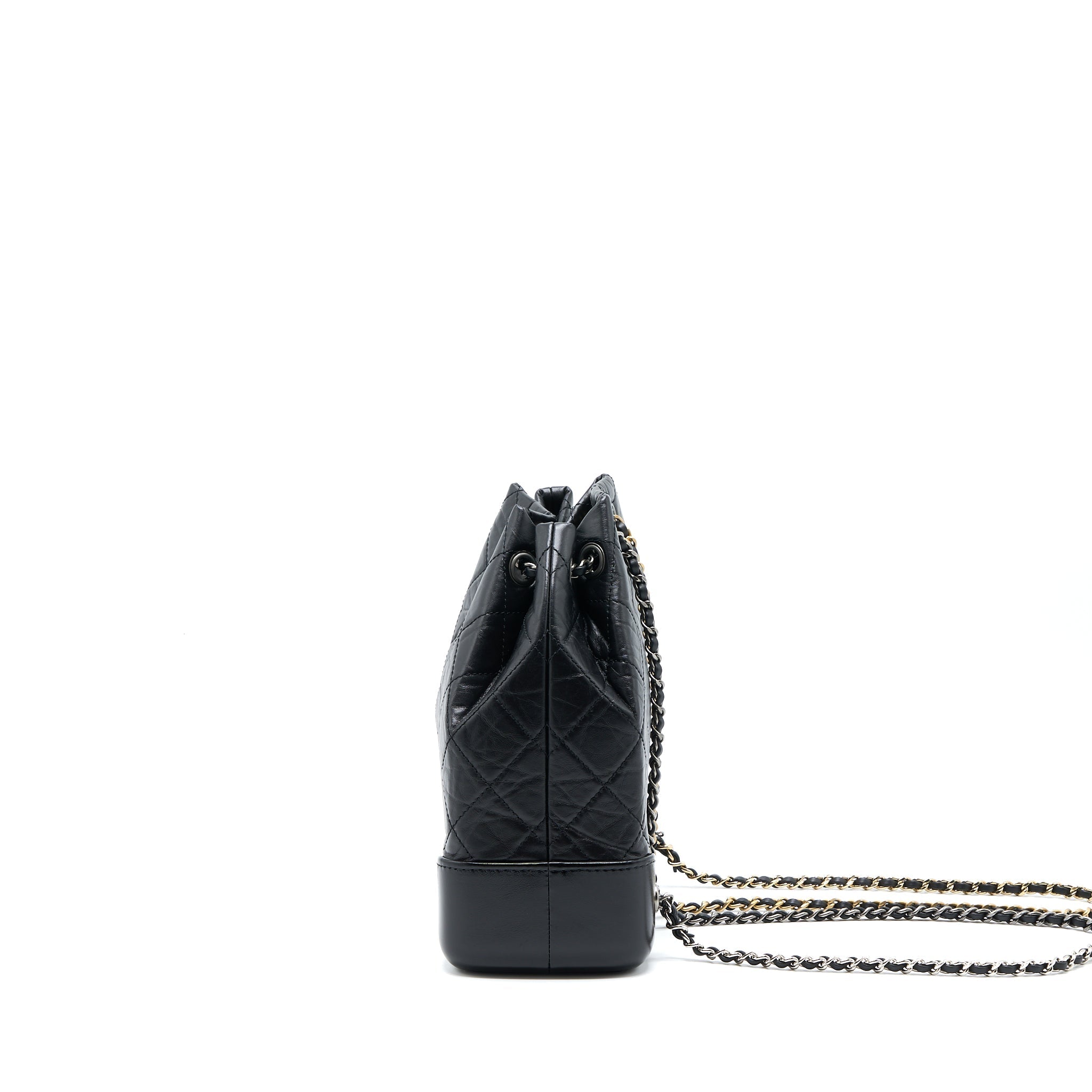 CHANEL SMALL GABRIELLE BACKPACK CALFSKIN BLACK MULTICOLOUR HARDWARE (MICROCHIP)
