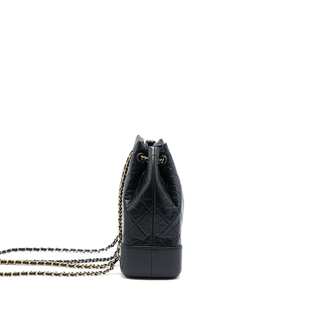 CHANEL SMALL GABRIELLE BACKPACK CALFSKIN BLACK MULTICOLOUR HARDWARE (MICROCHIP)