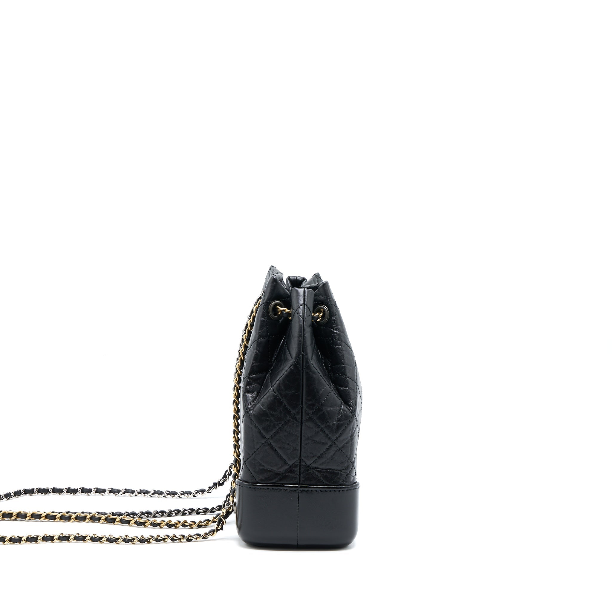 CHANEL SMALL GABRIELLE BACKPACK CALFSKIN BLACK MULTICOLOUR HARDWARE (MICROCHIP)