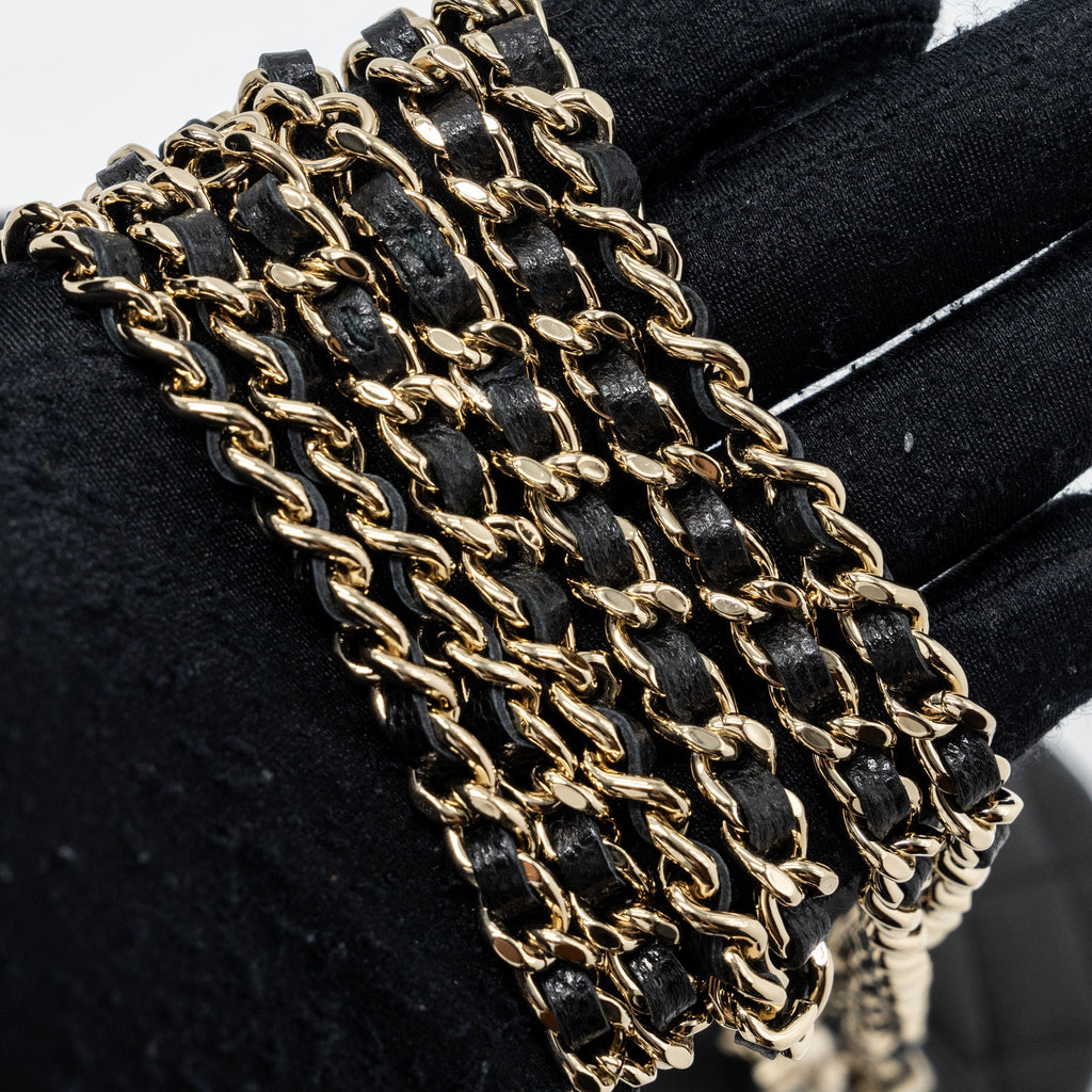 CHANEL 24C MINI BACKPACK / CROSSBODY BAG CAVIAR BLACK LGHW (MICROCHIP)